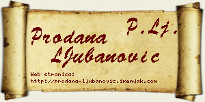 Prodana LJubanović vizit kartica
